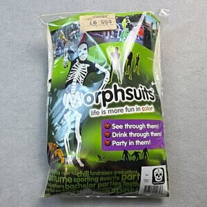 Morphsuits Skeleton Bodysuit Size L Black/White Polyester costume 64-70 inches